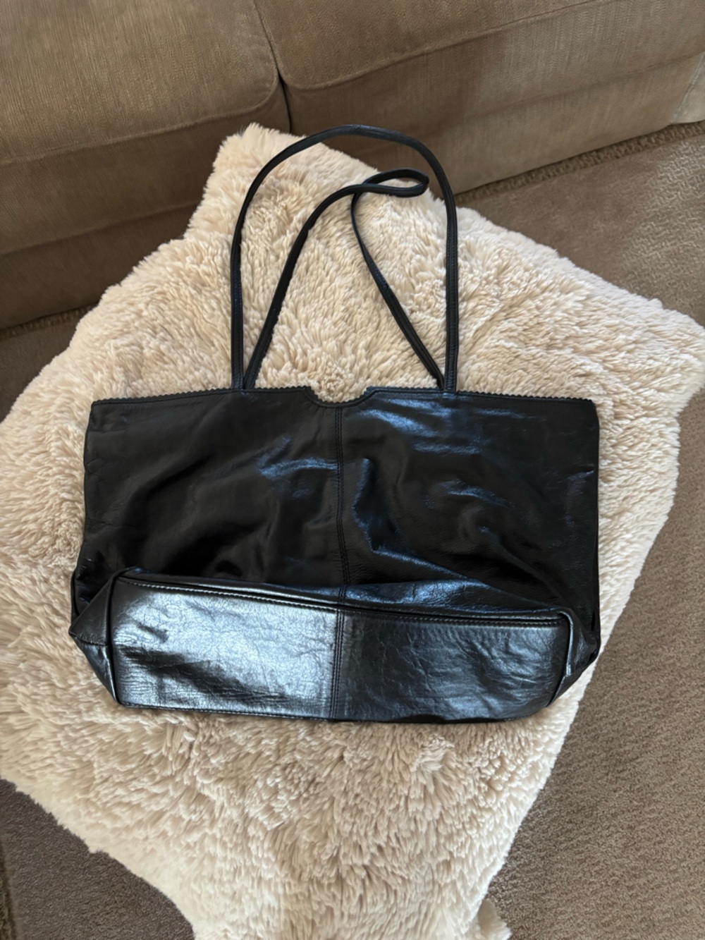 Latico Carmen Black Leather Shoulder Tote Bag